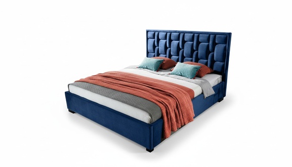 Blaues Designer Bett Schlafzimmer Design MÃ¶bel Modern Luxus Betten Gestell Neu