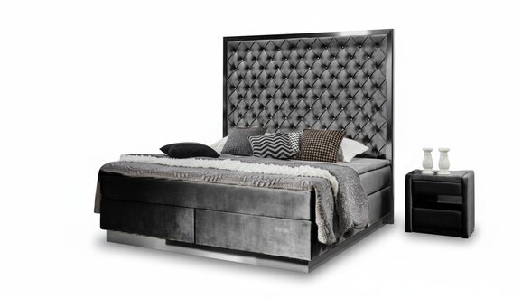 Boxspringbett Bett 2x Nachttisch 3 tlg. Schlafzimmer Set MÃ¶bel Luxus Betten Neu