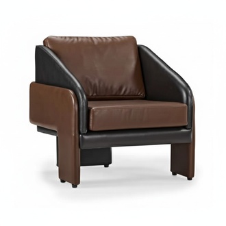 Braun-Grauer Clubsessel LuxuriÃ¶ser Loungesessel Relax Einsitzer Sessel