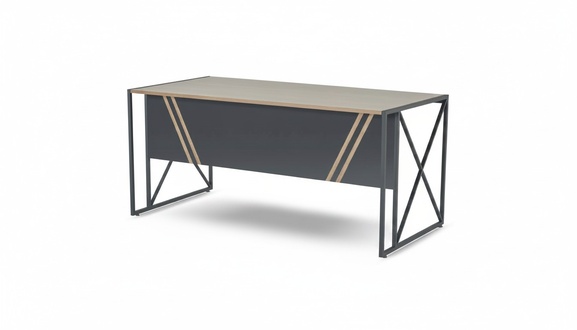 Braun-Schwarzer BÃ¼rotisch Designer Arbeitszimmer Recheckiger Schreibtisch