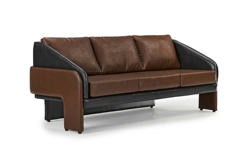 Braun-Schwarzer Dreistzer Exklusive PolstermÃ¶bel Designer Ledercouch