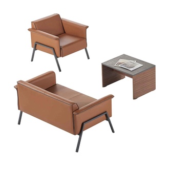 Braune BÃ¼rogarnitur Designer Holz Tisch Einzelsitzer Zweisitzer MÃ¶bel