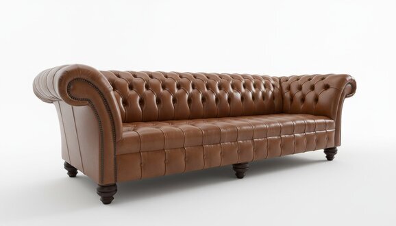 Braune Chesterfield Couch Leder 4 Sitzer xxl Big Sofa Couchen Big Neu Polster