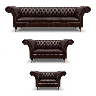 Braune Chesterfield Ledercouchen Designer Dreisitzer Viersitzer Sessel