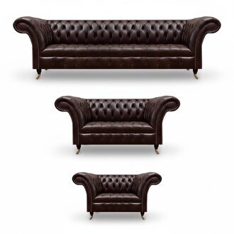 Braune Chesterfield Ledercouchen Designer Dreisitzer Viersitzer Sessel