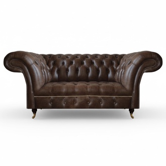 Brauner Chesterfield Leder Zweisitzer Moderne Wohnzimmer Designer MÃ¶bel