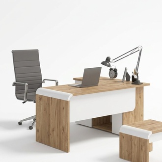 Brauner Eckschreibtisch BÃ¼romÃ¶bel Design Schreibtisch Chefschreibtisch