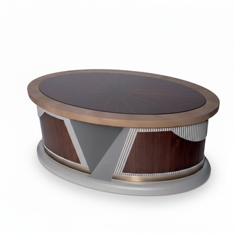 Brauner Holz-Schreibtisch im eleganten Design fÃ¼r Home-Office