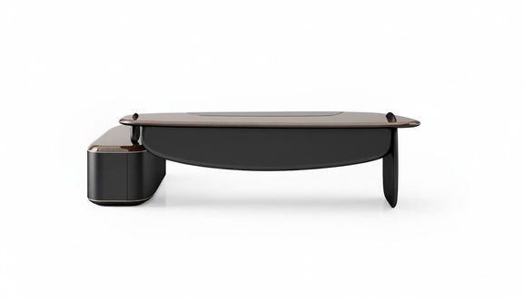 Brauner Holzschreibtisch im eleganten Design fÃ¼r Homeoffice