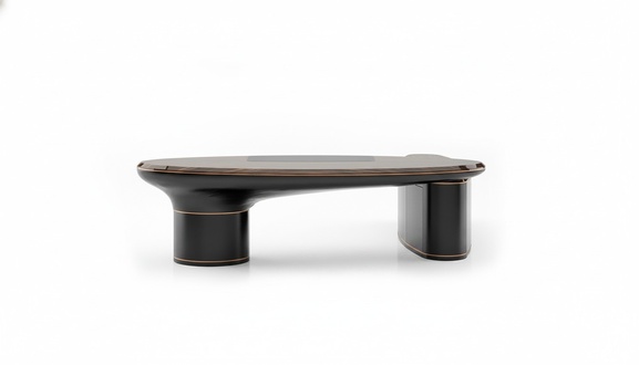 Brauner Holzschreibtisch modern elegant fÃ¼r BÃ¼ro und Home Office