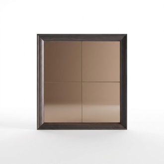 Brauner Holzspiegel im eleganten Design fÃ¼r Wohnzimmer und Flur