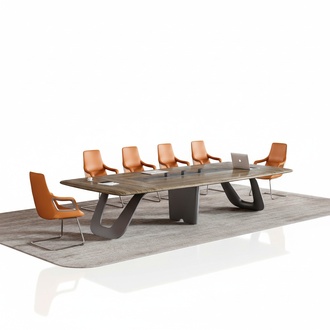 Brauner Langer Konferenztisch Designer Arbeitstisch Moderne BÃ¼ro MÃ¶bel