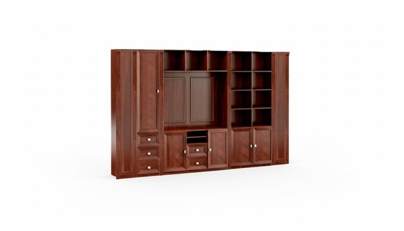 Brauner Stilvoller BÃ¼roschrank Massivholz Designer EckschrÃ¤nke Holz MÃ¶bel