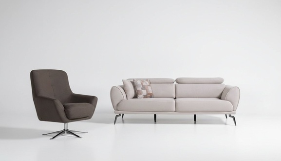 Braunes Wohnzimmer Sofa Designer Couch Luxus Relax Sessel 2tlg Garnitur
