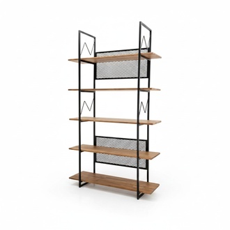 BÃ¼cherregal BÃ¼cher Regal Standregal Schrank Holz + Metall Mit 5 Etagen