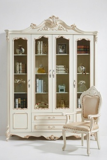 BÃ¼cherregal Stil Art dÃ©co Schrank Vitrine WeiÃ MÃ¶bel SchrÃ¤nke Regal Holz