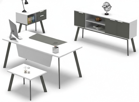 BÃ¼ro Arbeitszimmer Set Tisch Sideboard Kommode Couchtisch Komplett 4tlg