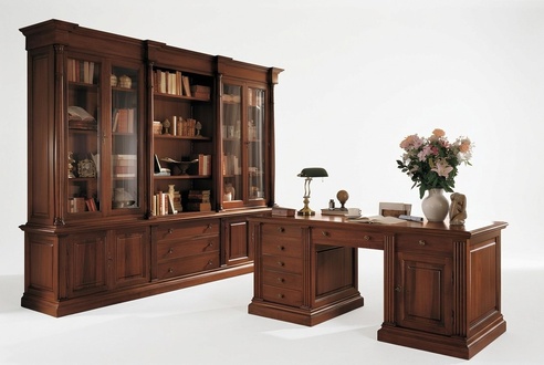 BÃ¼ro BÃ¼cherregal Schrank Holz BÃ¼roschrank Regal SchrÃ¤nke Vitrine Italien MÃ¶bel