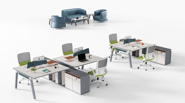 BÃ¼ro Einrichtung MÃ¶bel Schreibtischen Team Tisch Counter BÃ¼romÃ¶bel