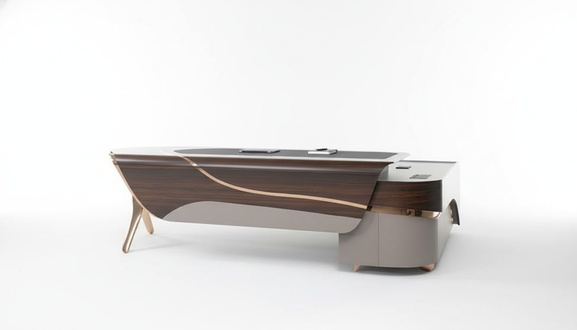 BÃ¼ro Modern MÃ¶bel Schreibtisch Luxus Einrichtung Holztisch Cheftisch 240 cm Neu