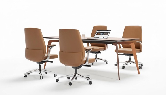 BÃ¼ro Set 4x KonferenzstÃ¼hle & Konferenztisch Komplettset