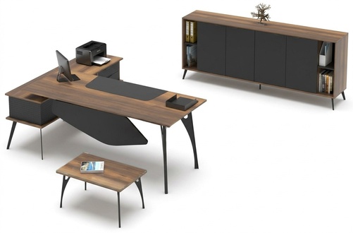 BÃ¼roeinrichtung Arbeitszimmer Couchtisch Tisch Sideboard Braun Schwarz