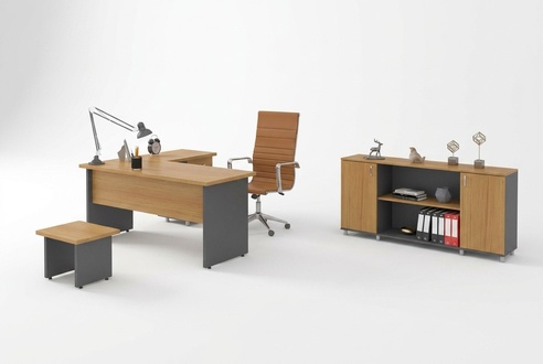 BÃ¼roeinrichtung Arbeitszimmer Set BÃ¼romÃ¶bel Chef Schreibtisch Schrank