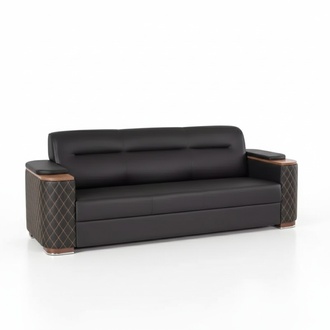 BÃ¼romÃ¶bel Dreisitzer Couch Schwarze Luxus Polstersofa Arbeitszimmer Neu