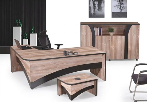 BÃ¼romÃ¶bel KomplettbÃ¼ro EckbÃ¼rotisch BÃ¼ro BÃ¼rotisch 3tlg Holz Braun