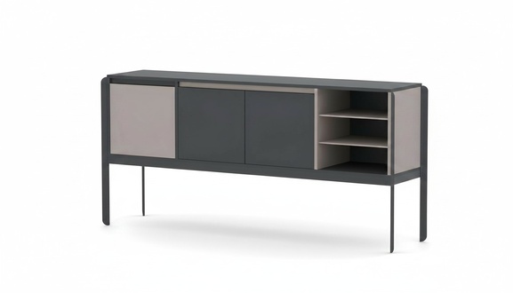 BÃ¼roschrank Sideboard Schrank Arbeitszimmer Regale Antrazhit Modern