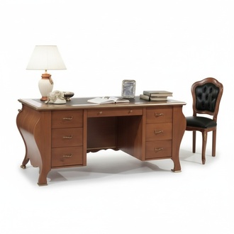 BÃ¼rotisch klassisches Design Schreibtisch braunem Holz Tisch MÃ¶bel