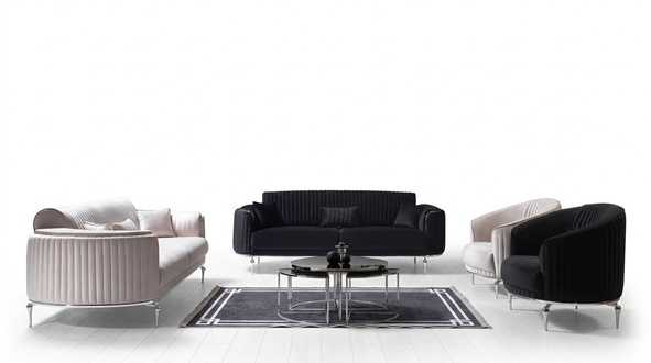 Bunte Sofagarnitur WeiÃ Sofa Couch Sitz Polster Garnitur 4tlg. Set 3311 Sitzer