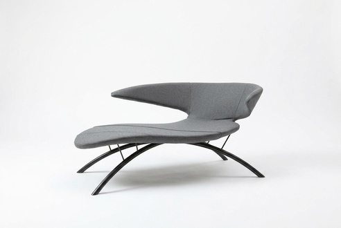 Chaiselongue Sessel Loungesessel Liege Stoff Modern Sitzer Grau Sitz