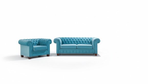 Chesterfield 2+1+1 Sofagarnitur Couch Polster Sitz Garnitur Sofa Couchen
