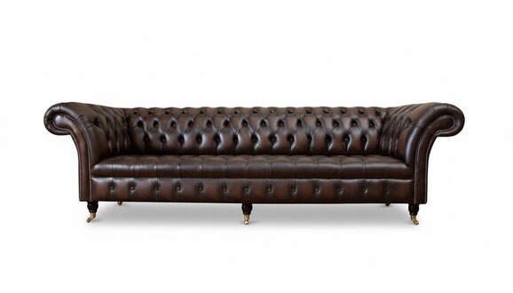 Chesterfield 4 Sitzer Leder Wohnzimmer Design Couchen Sofa MÃ¶bel Neu