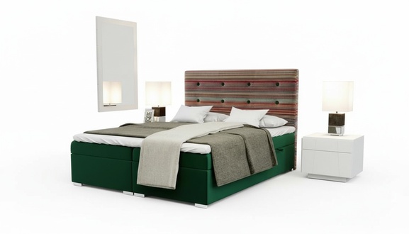 Chesterfield Bett Boxspring Hotel Doppel Komplett Set Topper Matratze