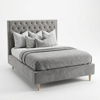 Chesterfield Bett Design Schlafzimmer Betten Englisches 140x200cm Textil
