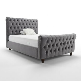 Chesterfield Bett Design Schlafzimmer Englisches Betten 200x200cm Textil