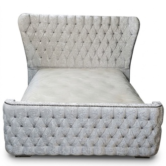 Chesterfield Bett Schlafzimmer Betten Textil 180x200cm Samt Big Hotel Betten