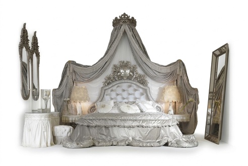 Chesterfield Bett Silber Luxus Schlafzimmer Betten Italienische MÃ¶bel