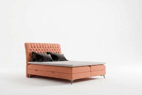 Chesterfield Boxspring Bett Doppel Design Betten Polster Kasten Funktion