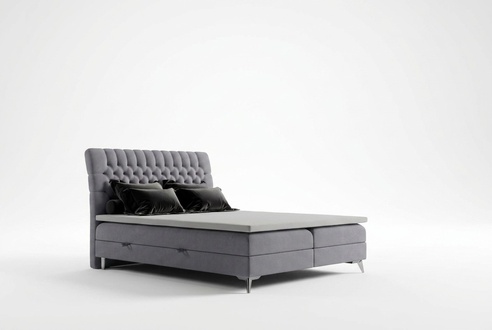 Chesterfield Boxspring Bett Hotel Doppel Dsign Betten Polster Kasten Funktion