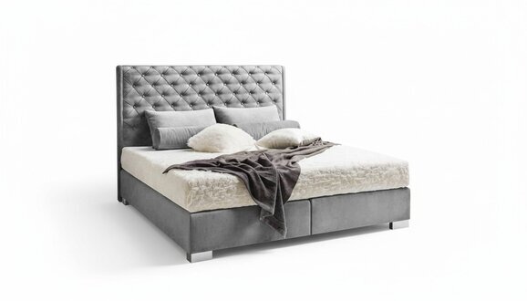 Chesterfield Boxspring Bett Textil Schlafzimmer MÃ¶bel Moderne Betten Stoff Neu