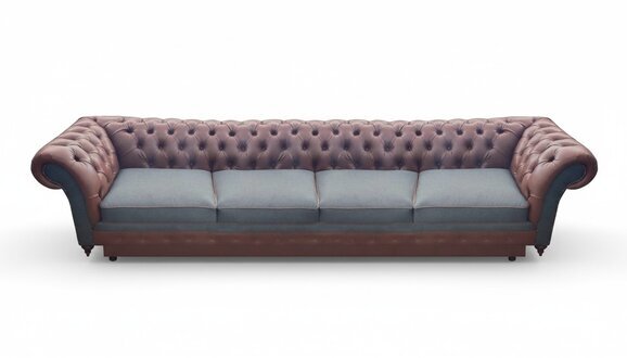 Chesterfield Braun Sofa Couch Viersitzer Leder Einrichtung SitzmÃ¶bel Wohnzimmer