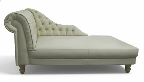 Chesterfield Chaiselounge Liege Couch Sofa Ledersofa Textil mit Kristallen NEU