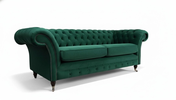 Chesterfield Couch Sofa Polster 3 Sitzer Couchen Sitz Sofas GrÃ¼n Neu