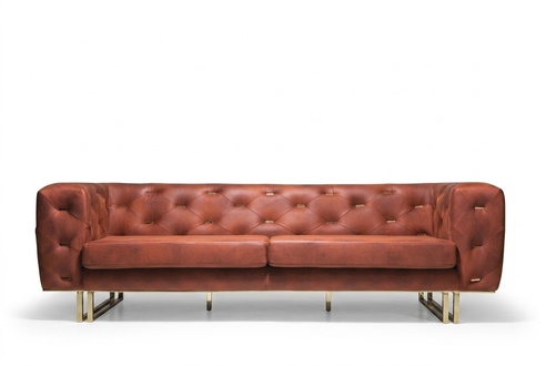 Chesterfield Textil Stoff Sofa Edles Design Klassische MÃ¶bel braun 3 Sitz