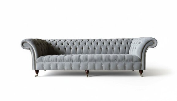 Chesterfield Design Sofa 4 Sitzer Couch Polster Luxus Textil Couchen