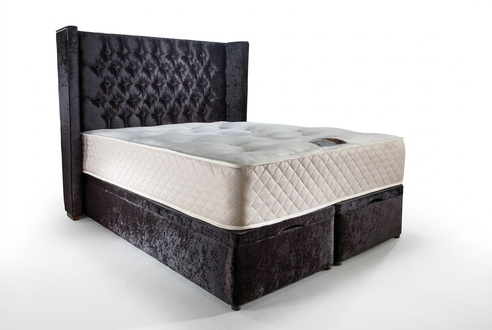 Chesterfield Designer Bett Schlafzimmer Textil Leder Polster Samt 160x200