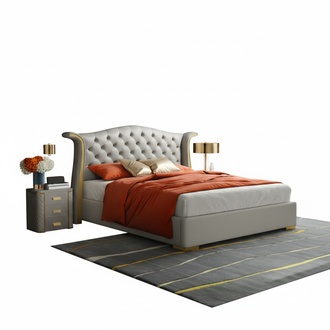 Chesterfield Doppel Bett Schlafzimmer Polster Luxus Betten 180x200cm